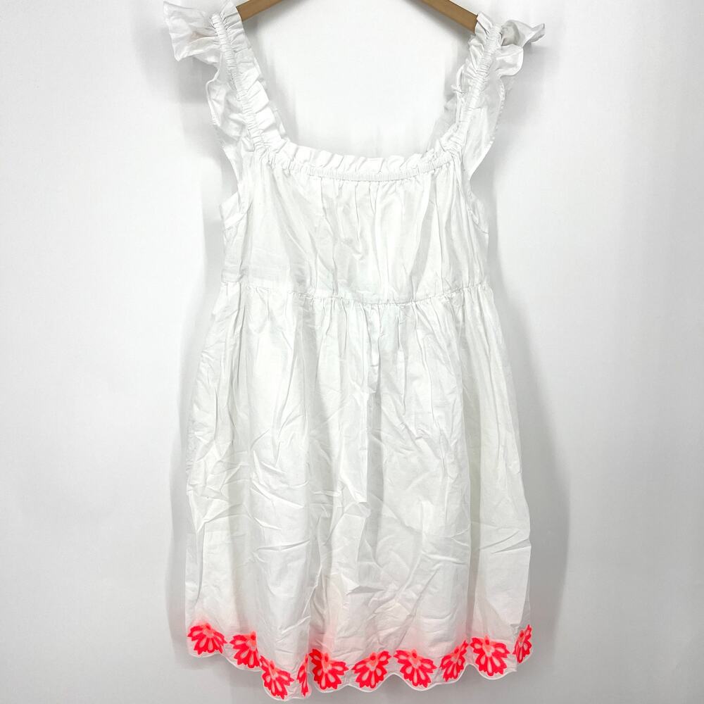 J. Crew Factory Flutter Sleeve Mini Dress Embroidered Hem Detail Size 10
